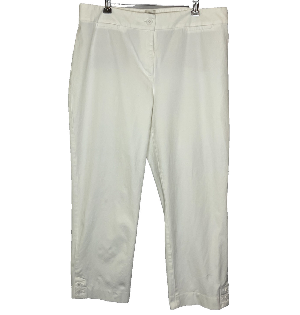 Women's 12 Talbots White Curvy Straight Leg Ankle Pants